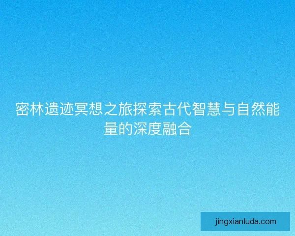 密林遗迹冥想之旅探索古代智慧与自然能量的深度融合