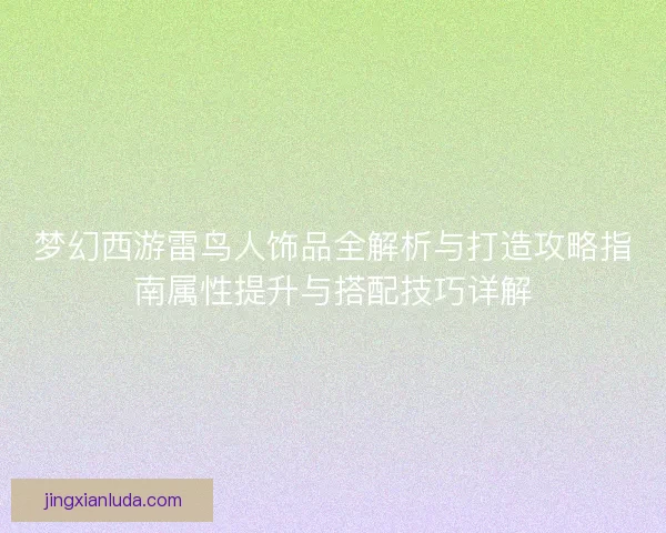 梦幻西游雷鸟人饰品全解析与打造攻略指南属性提升与搭配技巧详解 梦幻西游雷鸟人饰品全解析与打造攻略指南属性提升与搭配技巧详解