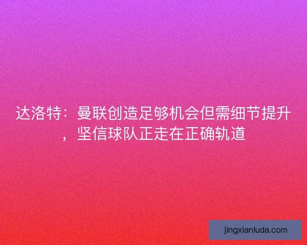 达洛特：曼联创造足够机会但需细节提升，坚信球队正走在正确轨道
