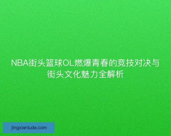 NBA街头篮球OL燃爆青春的竞技对决与街头文化魅力全解析