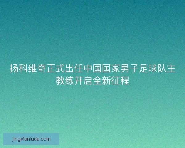 扬科维奇正式出任中国国家男子足球队主教练开启全新征程 扬科维奇正式出任中国国家男子足球队主教练开启全新征程