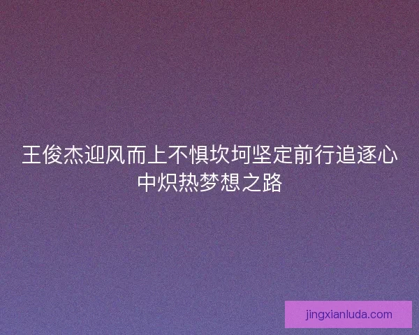 王俊杰迎风而上不惧坎坷坚定前行追逐心中炽热梦想之路
